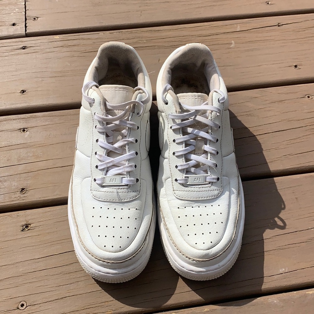 Nike White Platform Air Forces